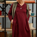 Robe Edmée — Double gaze de coton lie-de-vin