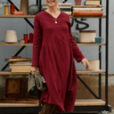 Robe Edmée — Double gaze de coton lie-de-vin
