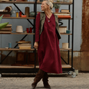 Robe Edmée — Double gaze de coton lie-de-vin
