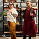 Robe Edmée — Double gaze de coton lie-de-vin