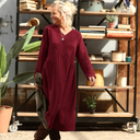 Robe Edmée — Double gaze de coton lie-de-vin