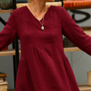 Robe Edmée — Double gaze de coton lie-de-vin
