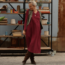 Robe Edmée — Double gaze de coton lie-de-vin