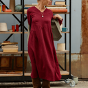 Robe Edmée — Double gaze de coton lie-de-vin