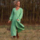 Robe Clémence -  viscose/lin vert lime