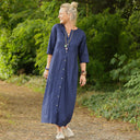 Robe Diane - Popeline de coton marine