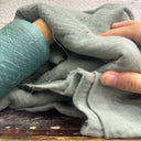 Coupon - double gaze de coton vert tendre 170x140 (D66)