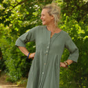 Robe Diane - Double gaze de coton cactus