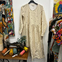 Prototype - robe blanc cassé fleurs brodées velour millerais A4
