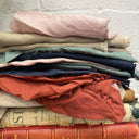 Lot de petits coupons en lin (G1) porté | atelier à Roubaix