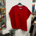 Prototype - blouse Savine manches courtes rouge double gaze de coton A19