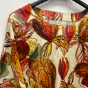 Prototype - blouse manches longues motif fleurs marrons rouges A21