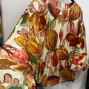 Prototype - blouse manches longues motif fleurs marrons rouges A21