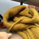Gilet zippé à capuche Tulia — mohair lichen doré