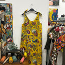 Prototype - robe Laetitia  longue jaune motifs épaules nouées A29
