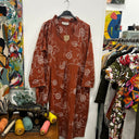 Prototype - robe Aria  terracotta motif fleurs brodés A35