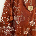 Prototype - robe Aria  terracotta motif fleurs brodés A35