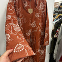 Prototype - robe Aria  terracotta motif fleurs brodés A35