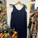 Prototype - robe  Laetitia longue bleu marine épaule nouées A37