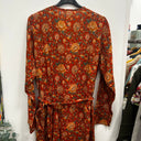 Prototype - robe terracotta Anaïs motif fleuri décolleté A40