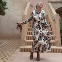 Robe Aurélia - viscose Fleurs de Moka