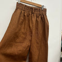 Prototype - pantalon marron toile de lin  A55