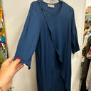 Prototype - ensemble pantalon tunique bleu en viscose A56