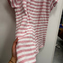 Prototype - blouse manches courtes double gaze de coton rayé blanc rose A80