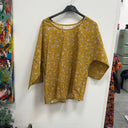 Prototype - blouse Yumi prune cannelle motif fleuri en coton A93
