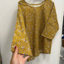 Prototype - blouse Yumi prune cannelle motif fleuri en coton A93
