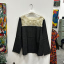 Prototype - blouse Lylou - jean noir /broderie ivoire et dorée A94