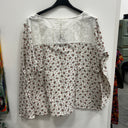 Prototype - blouse Lylou - fleuri rose / broderie blanche ajourée A95