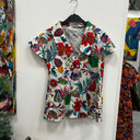 Prototype - blouse manches courtes motif fleuri en coton A100