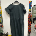 Prototype - robe longue en lin vert bleu A103