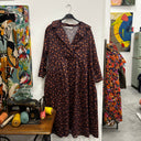 Prototype - robe longue motif fleuri violet jaune A105