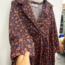 Prototype - robe longue motif fleuri violet jaune A105