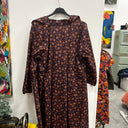 Prototype - robe longue motif fleuri violet jaune A105