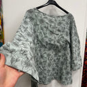 Prototype - blouse Nao double gaze de coton turquoise motif fleuri A108
