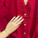 Prototype -robe léontine en lin rouge cerise A116