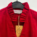 Prototype -robe léontine en lin rouge cerise A116