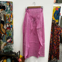 Prototype - jupe avec pans en lin rose A122