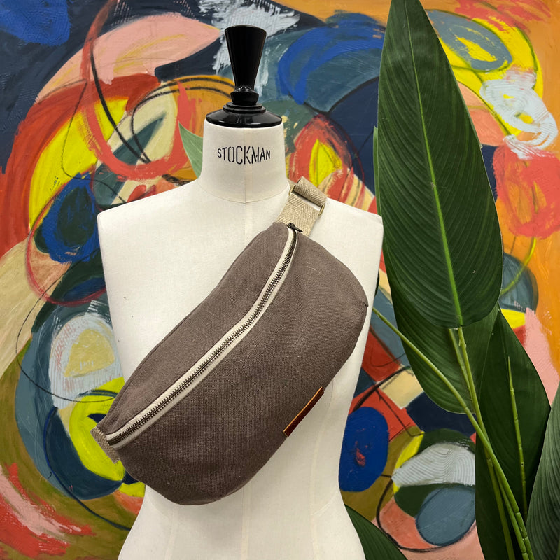 Kit couture sac banane Mona prêt à coudre en lin - Pièces et fournitures