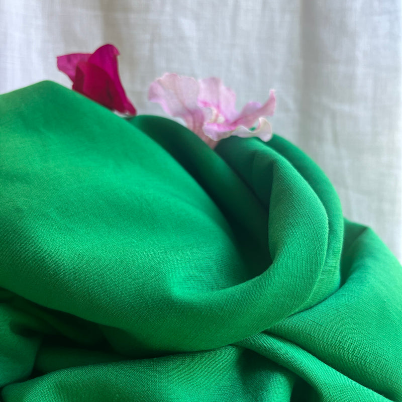 Robe Manelle  - viscose/lin vert printemps