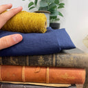 Coupon - double gaze de coton noir motifs 70x145-F14