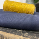 Coupon - maille côtelée bleu marine 100x160-B31
