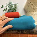 Coupon - double gaze de coton bleu canard 145cm de laize - E41