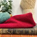 Coupon - double gaze de coton plumetis cerise 140 cm de laize - E17