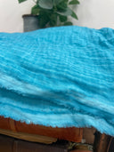 coupon - double gaz de coton turquoise tie & die 110x155-F78