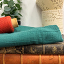 Coupon - double gaze de coton vert printemps 140 cm de laize - D26