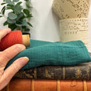 Coupon - double gaze de coton vert printemps 140 cm de laize - D26